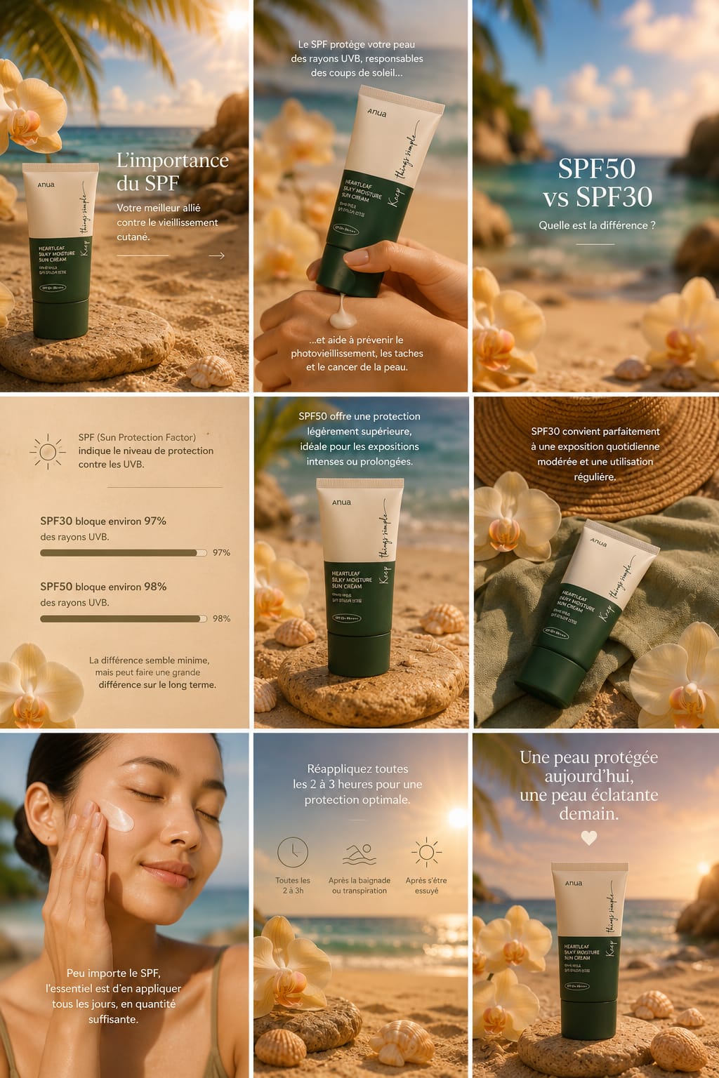 différence entre le SP50 et le SPF30 , lequels choisir pour une protection solaire eclat anti age et glow naturel en k beauty seoul glow rituals