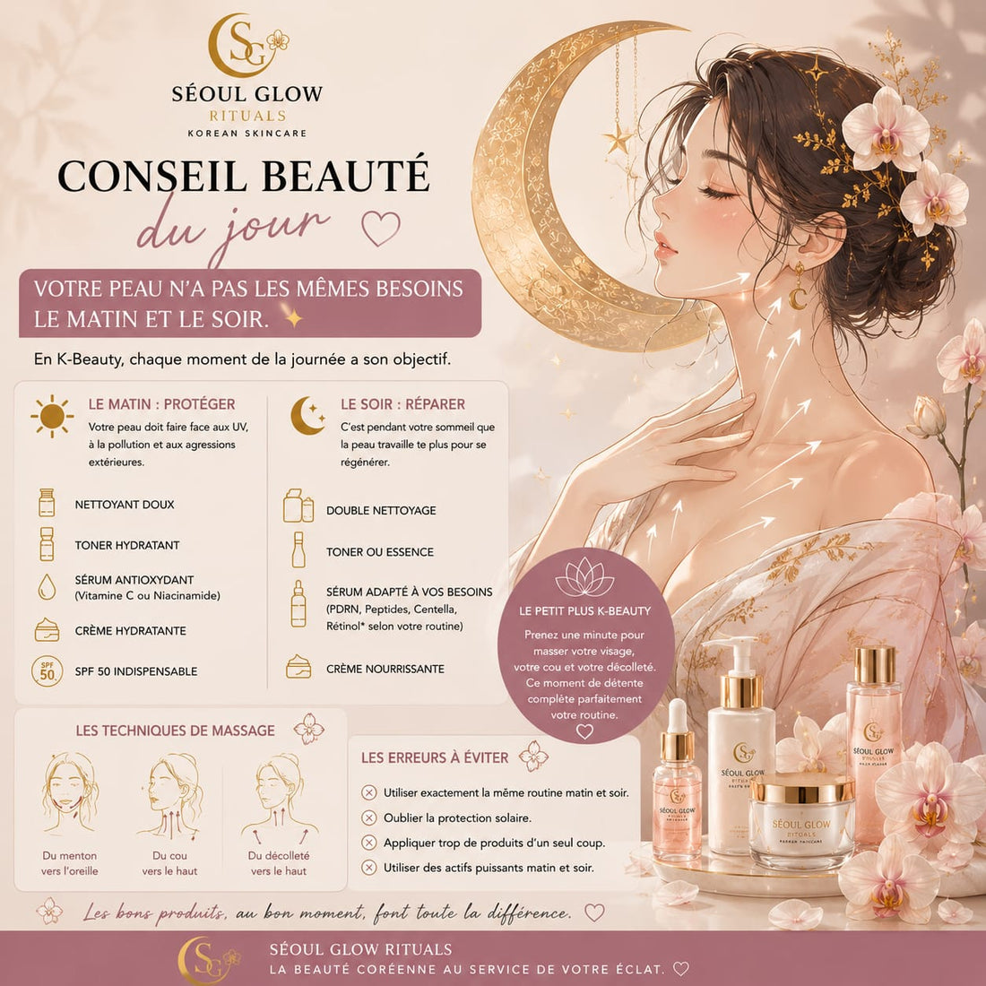 blog conseil beauté routine du matin routine du soir skincare coréenne k-beauty par seoul glow rituals