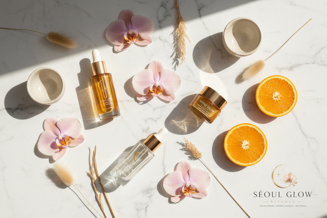 Taches brunes et hyperpigmentation - Actifs K-Beauty Vitamine C Niacinamide - Séoul Glow Rituals
