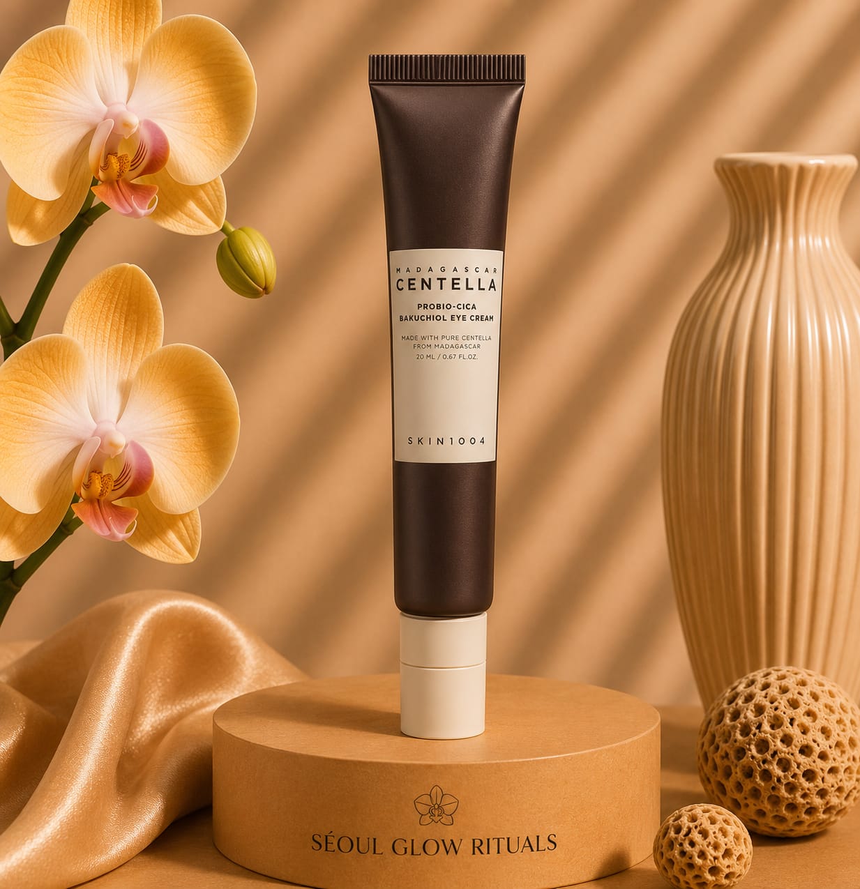 skin1004 Madagascar Centella Probio-Cica Bakuchiol Eye Cream 20ml – Crème contour des yeux K-Beauty au Bakuchiol, Centella Asiatica et probiotiques pour rides, cernes et poches réduits – Seoul Glow Rituals