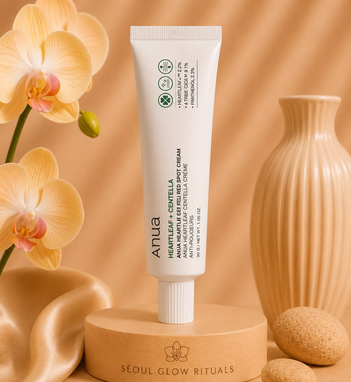 Anua Centella Red Spot Cream 30ml – Crème apaisante K-beauty au Heartleaf et Centella pour réduire rougeurs et imperfections – Seoul Glow Rituals