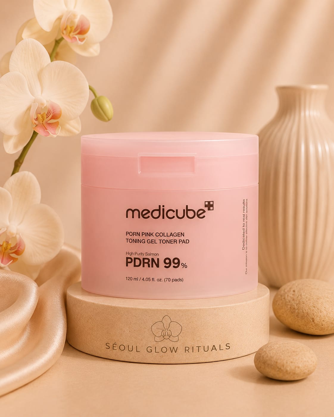 Medicube PDRN Pink Collagen Toning Gel Toner Pad - Éclat et fermeté au collagène - Seoul Glow Rituals